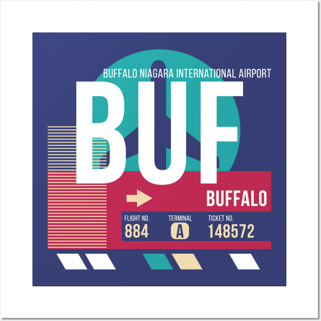 Buffalo, New York (BUF) Airport Code Baggage Tag Wall Art by SLAG_Creative